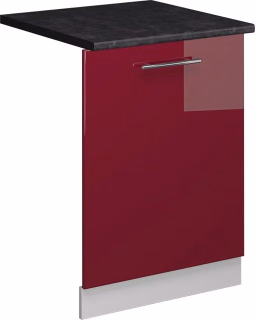 Pannello frontale per lavastoviglie Vicco Fame-Line Bordeaux lucido e Bianco con PL Antracite, Larghezza: 60 cm