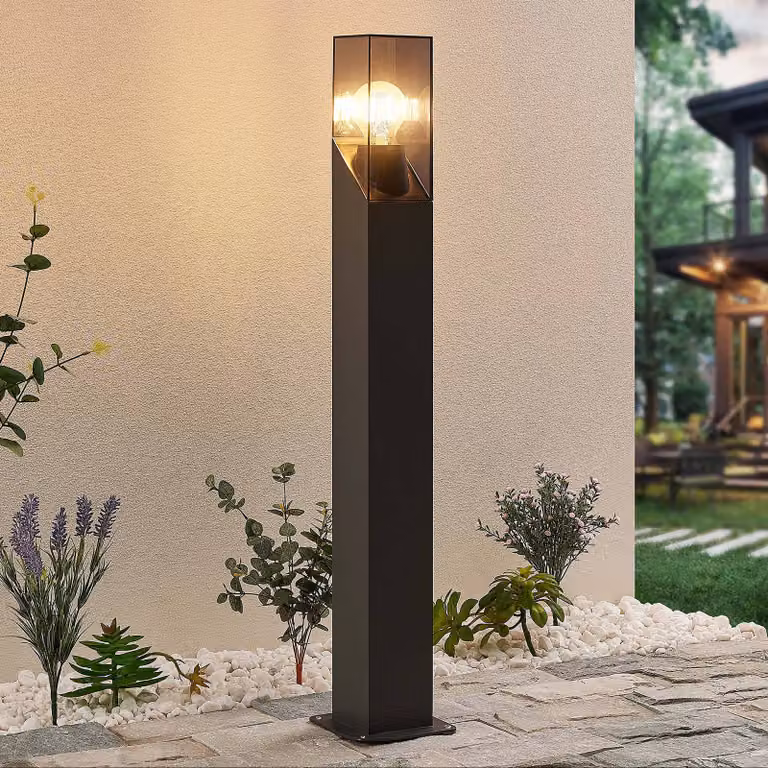 Lampioncino da giardino Fiola Lucande, dimmerabile, Nero, Alluminio, Moderno, Lampada da esterni