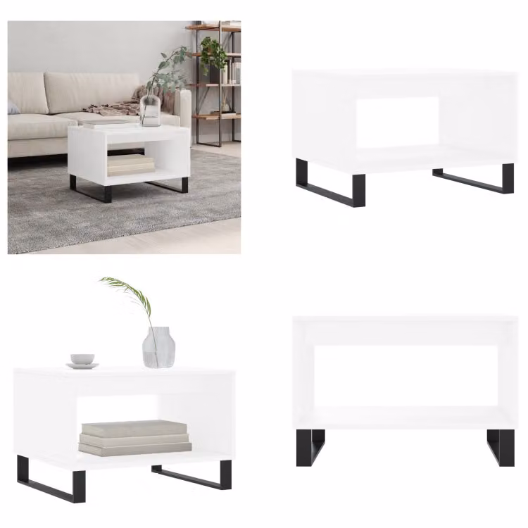 vidaXL Tavolino bianco 60x50x40 cm in legno - Tavolino - Tavoli da caffè - Tavolino - Tavolo da divano