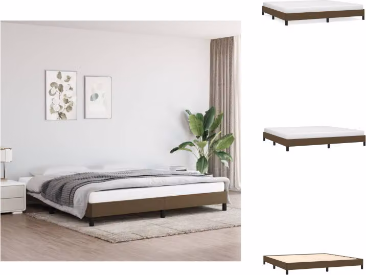 vidaXL Struttura letto in tessuto marrone scuro 200x200 cm - Letti e strutture letto