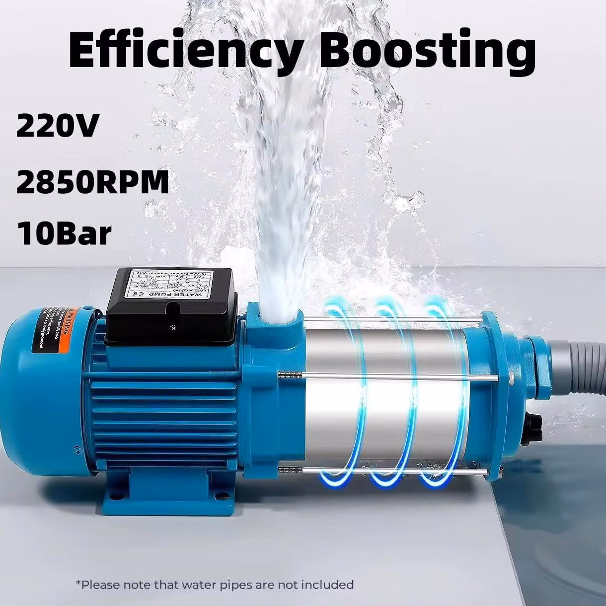 Pompa centrifuga per acqua - Potenza: 2200 W - Tensione: 220 V - Materiale: acciaio inossidabile