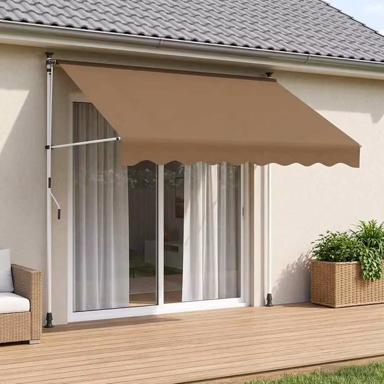 Tenda retrattile manuale vidaXL in poliestere Beige, Larghezza: 300 cm