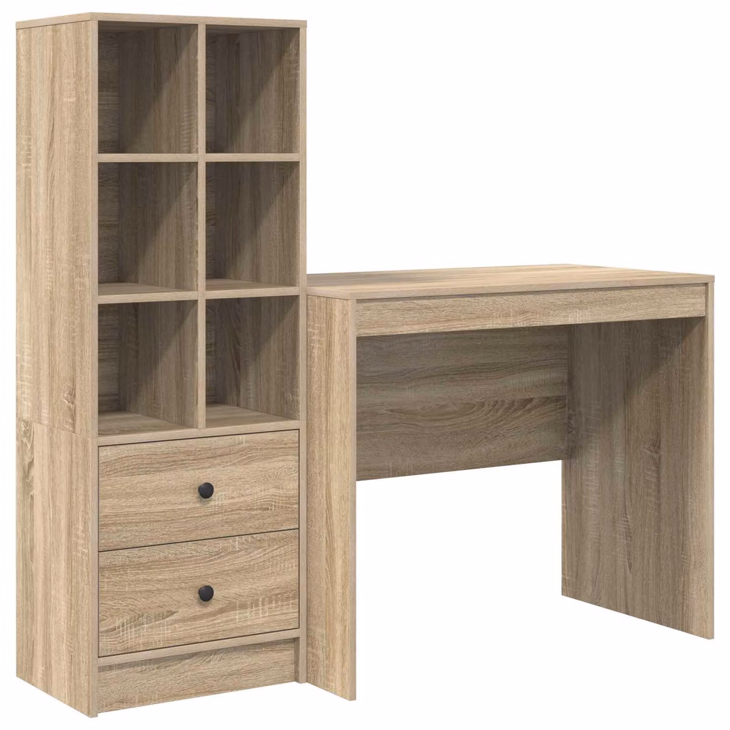 Scrivania con cassetto con lo scaffale 2 pcs Rovere Sonoma