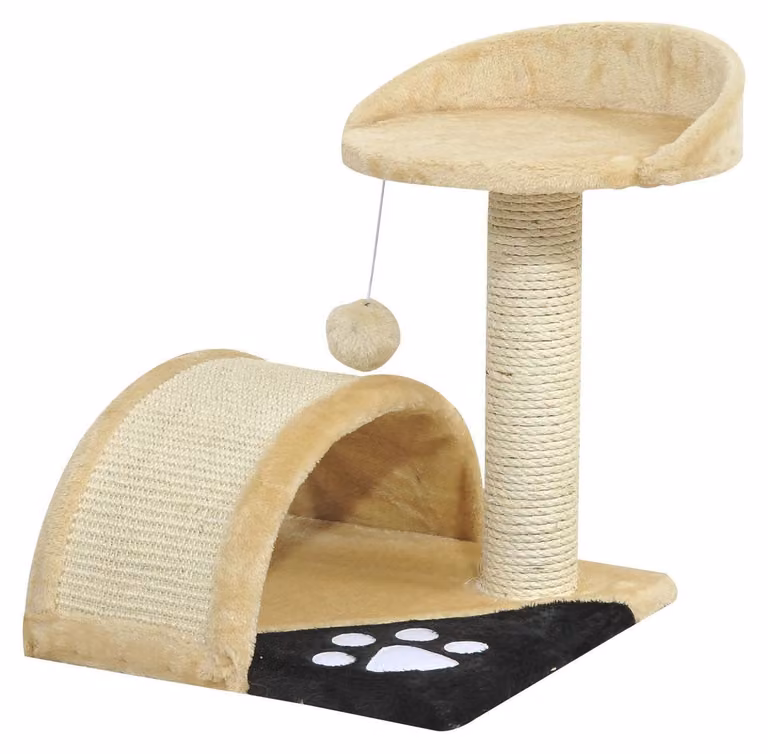 Albero per gatti con pali in sisal | Colore: Beige | Dimensioni: 14,17 x 14,17 x 17,32 cm
