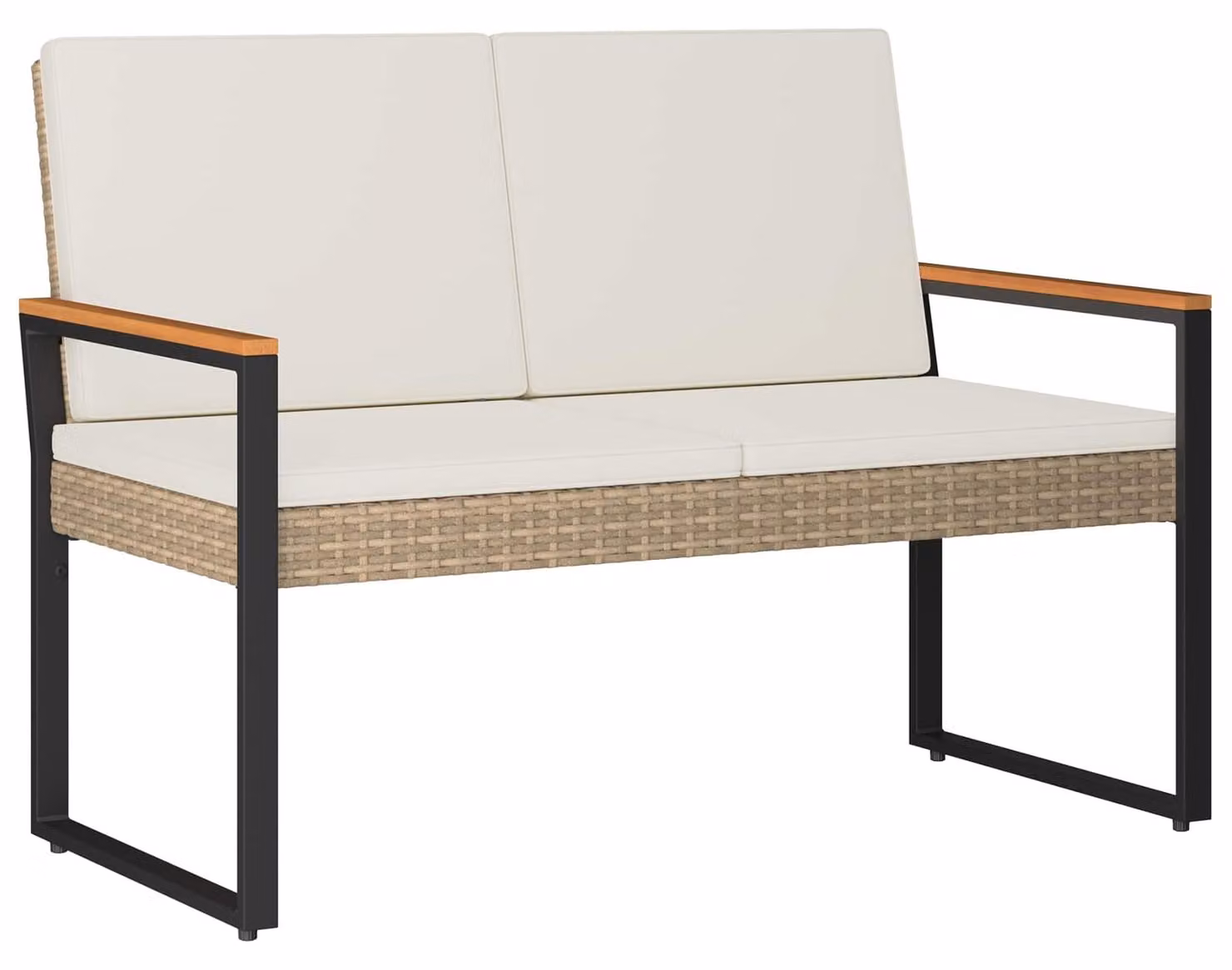 Panchina da esterno Beige e Bianco Crema 107 x 61 x 80 cm