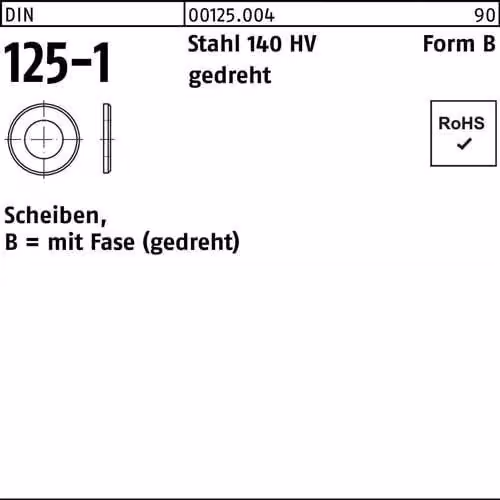 Dischi Reyher DIN 125 St. 140 HV B 2.2 grezzi 001250040022000 (100 pezzi)