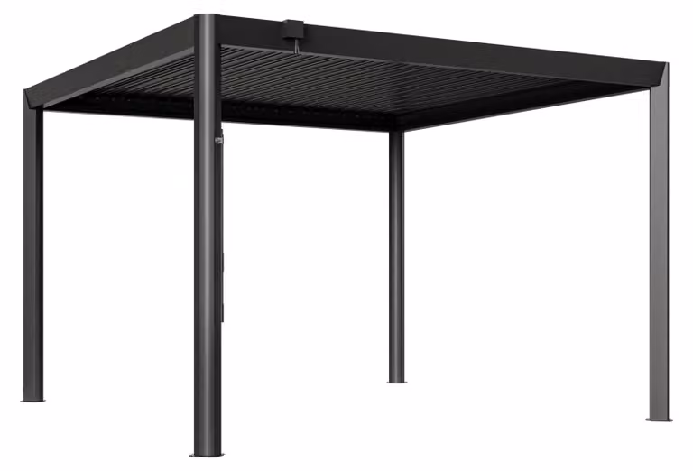 PRIMEYARD Pergola bioclimatica 3,5x3,5 m, pali in alluminio ca. 13x13 cm, tetto a lamelle regolabili in acciaio