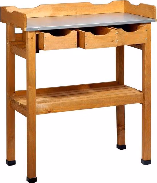 Scrivania in legno massello con cassetti - Marrone - Legno di rovere - 80 x 40 x 90 cm