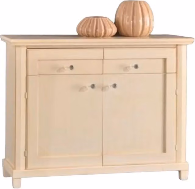 Madia credenza in legno 2 porte 2 cassetti avorio l.120 p.40 h.90 - Mobili 2G