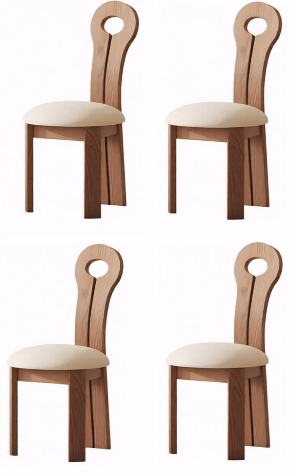 Sedie da pranzo moderne, set di 4, tessuto, design per la sala da pranzo