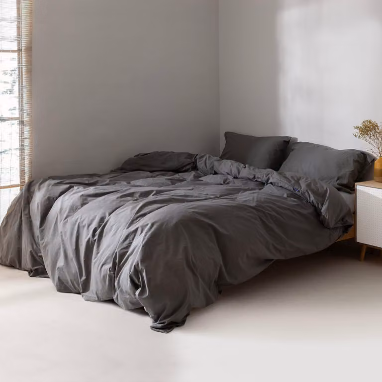 Copripiumino Basic grigio scuro 135 x 200 cm 100% cotone Europe