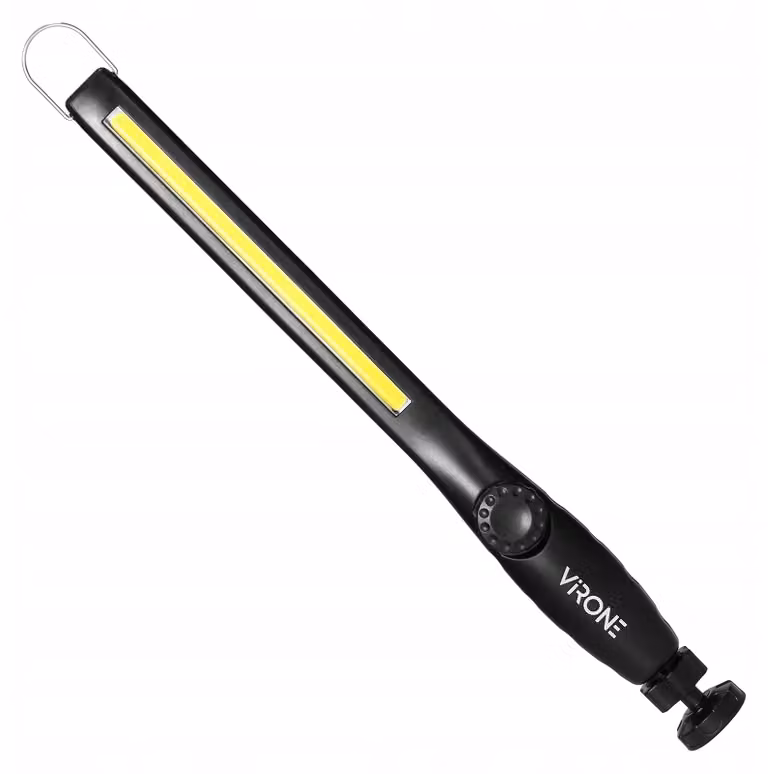 Torcia LED da officina, ABS, 10W, 400lm, 2000mAh, regolabile, nera