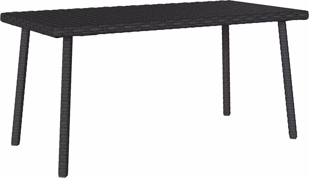 Tavolino da Giardino Rettangolare Nero 80x40x37 cm Polyrattan