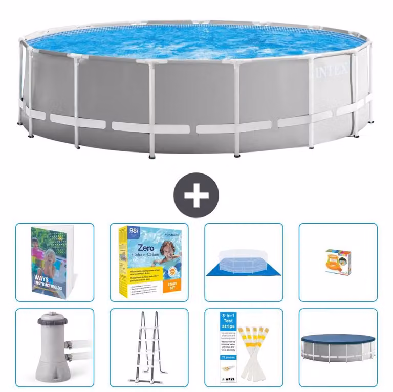 Struttura per piscina a forma di prisma - 457x122 cm - composta da 7 elementi - modello S529