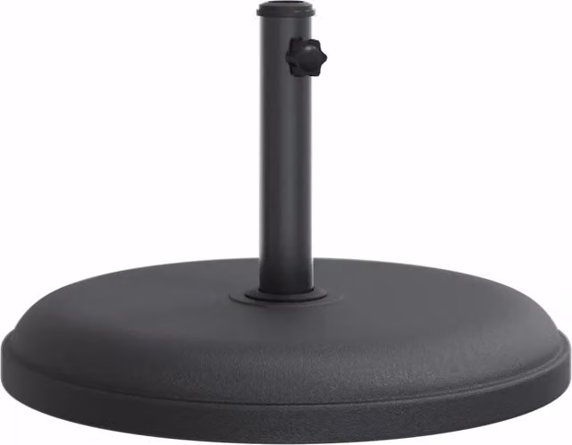 Base rotonda per ombrellone 49,5 x 32 cm stabile resistente al vento per uso giardino con adattatori in plastica nera 02_0047466