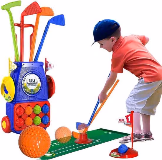 Giocattoli da golf per bambini, portatili, per interni ed esterni, attrezzatura sportiva, montaggio e conservazione