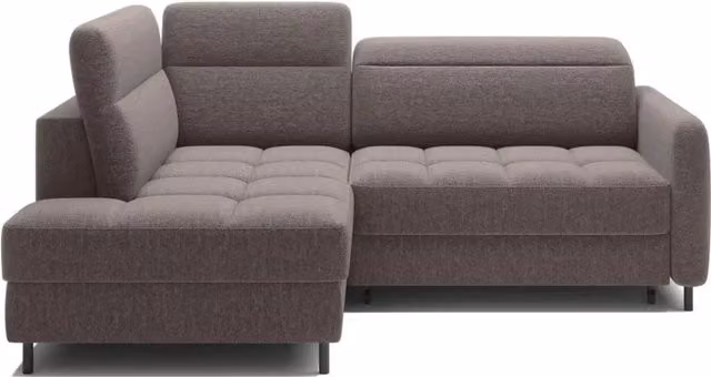 Divano angolare sinistro convertibile BARNEA MEUBLORAMA marrone con contenitore e funzione letto, L 208 cm – 1