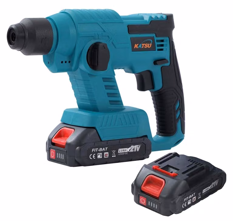 Martello perforatore SDS-Plus da 21 V, con 2 batterie al litio da 1,5 Ah e caricabatterie