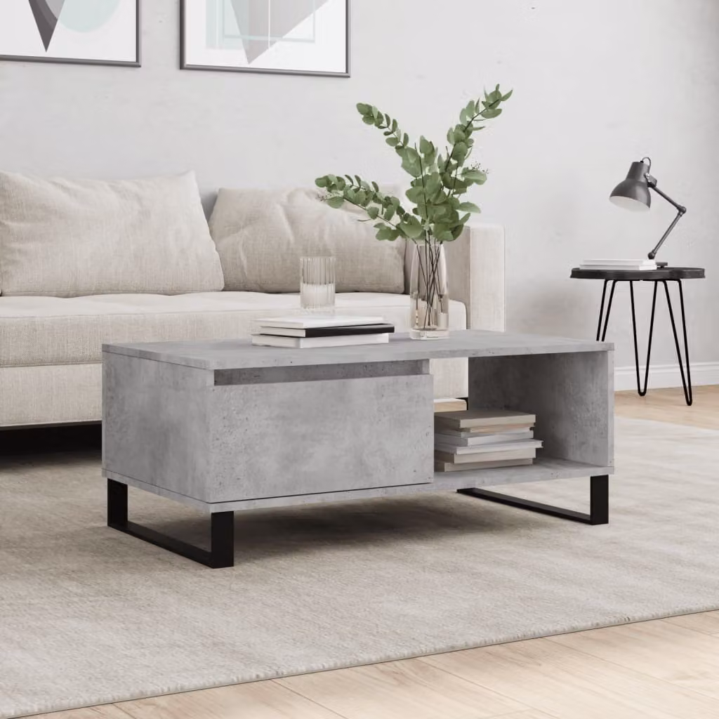 Maison Exclusive - Tavolino grigio cemento 90x50x36,5 cm Materiale ligneo