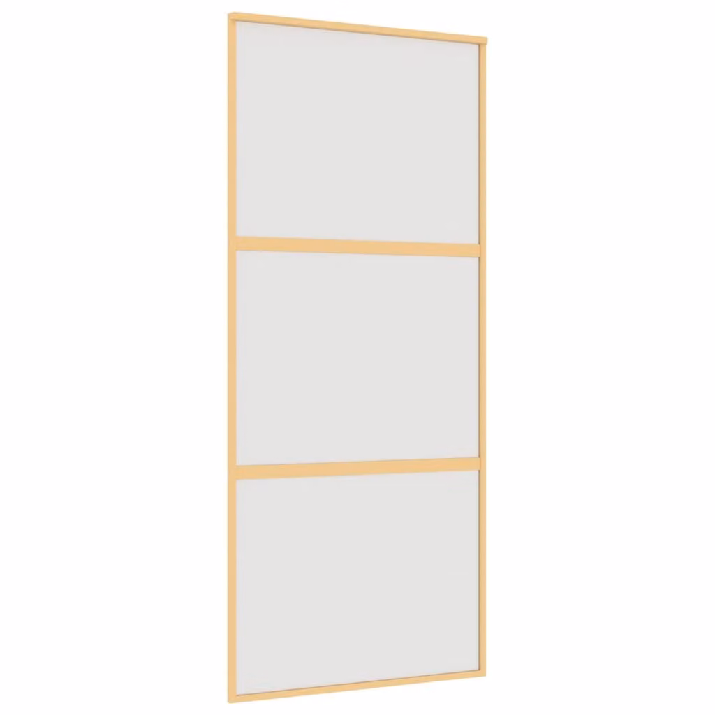 Porta Scorrevole Dorata 90x205 Vetro Smerigliato ESG Alluminio