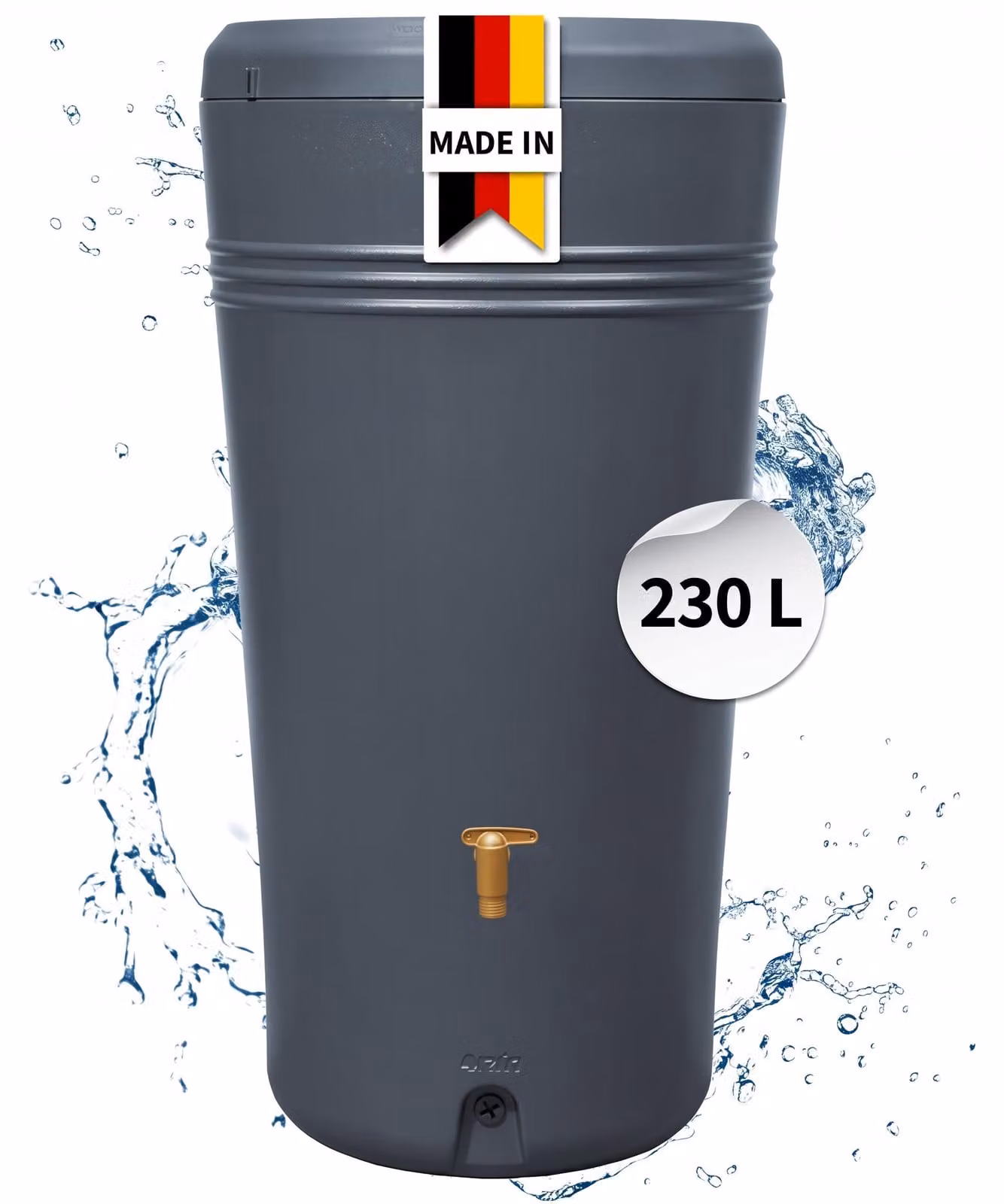 4rain AZURA 2in1 serbatoio per pioggia 230 litri grigio grafite incl. ciotola per piante
