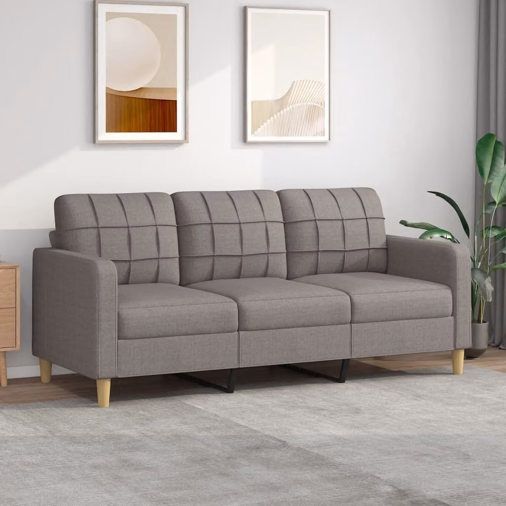 Divano Maison Exclusive, color taupe, 3 posti, 180 cm, rivestito in tessuto