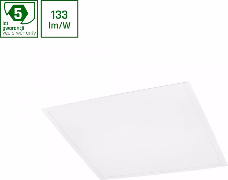 Pannello LED Spectrum con retroilluminazione Algine, 40W, forma quadrata, 60x60cm, colore bianco, 5300 lumen, angolo di illuminazione 120°, grado di protezione IP20, luce calda 3000K