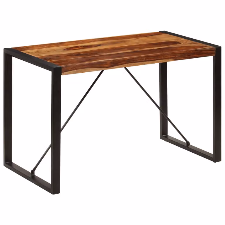 vidaXL Tavolo da pranzo 120 x 60 x 76 cm in legno massiccio