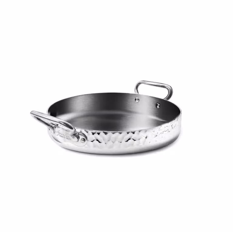 Tegame in Alu-Inox 1907 3ply martellato, per induzione, con due maniglie, diam. 24cm