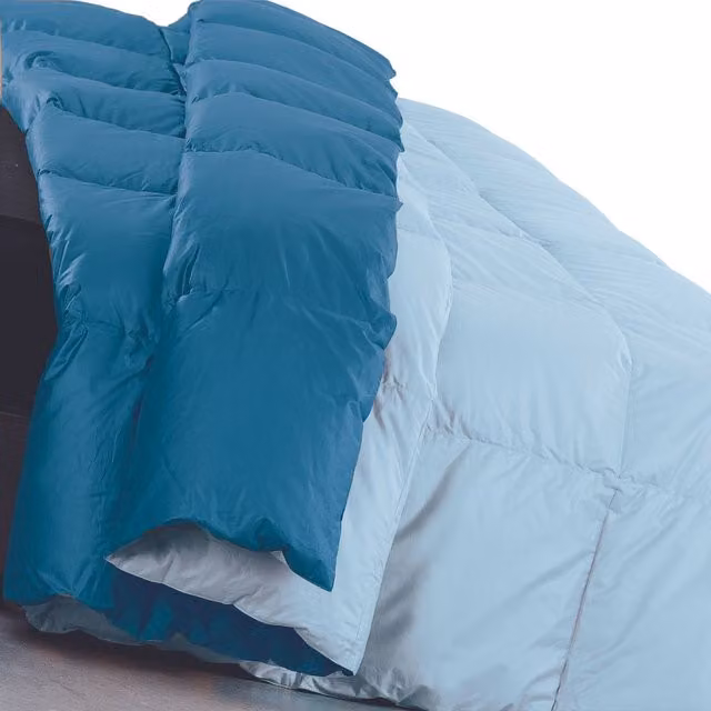 DaunenStep Trapunta in piuma bicolore Orizzonte blu, traspirante e termoregolatrice per adulti