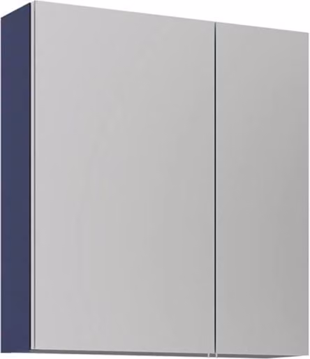 Mobile da bagno con specchio "Bari 60" - 60 x 16 x 66 cm - Blu navy opaco