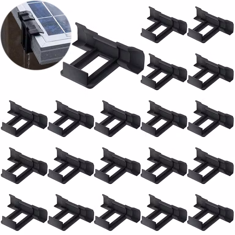 20 clip per il fissaggio di pannelli solari e per lo scarico dell'acqua, clip per la pulizia dei pannelli fotovoltaici, 40 mm