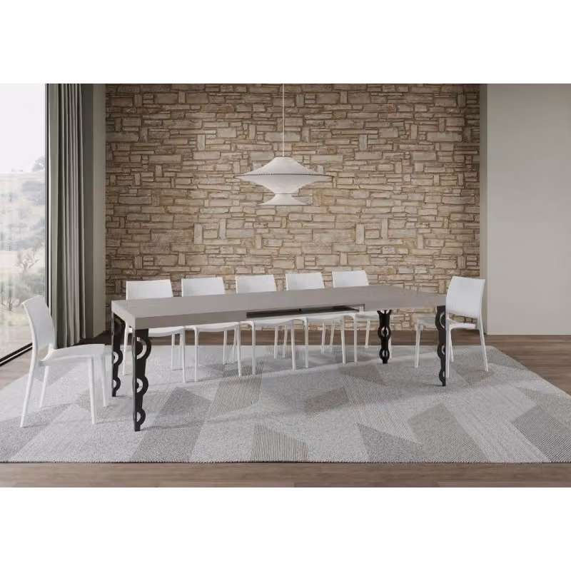 Tavolo allungabile Karamay ITAMOBY con telaio antracite e piano cashmere, L: 160-244 cm, P: 80 cm – 2