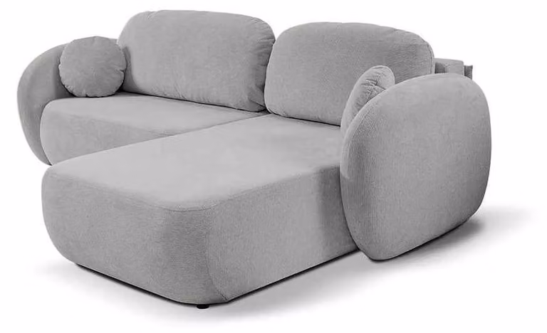 Divano angolare con funzione letto, modello Olemo, lato destro, colore taupe freddo