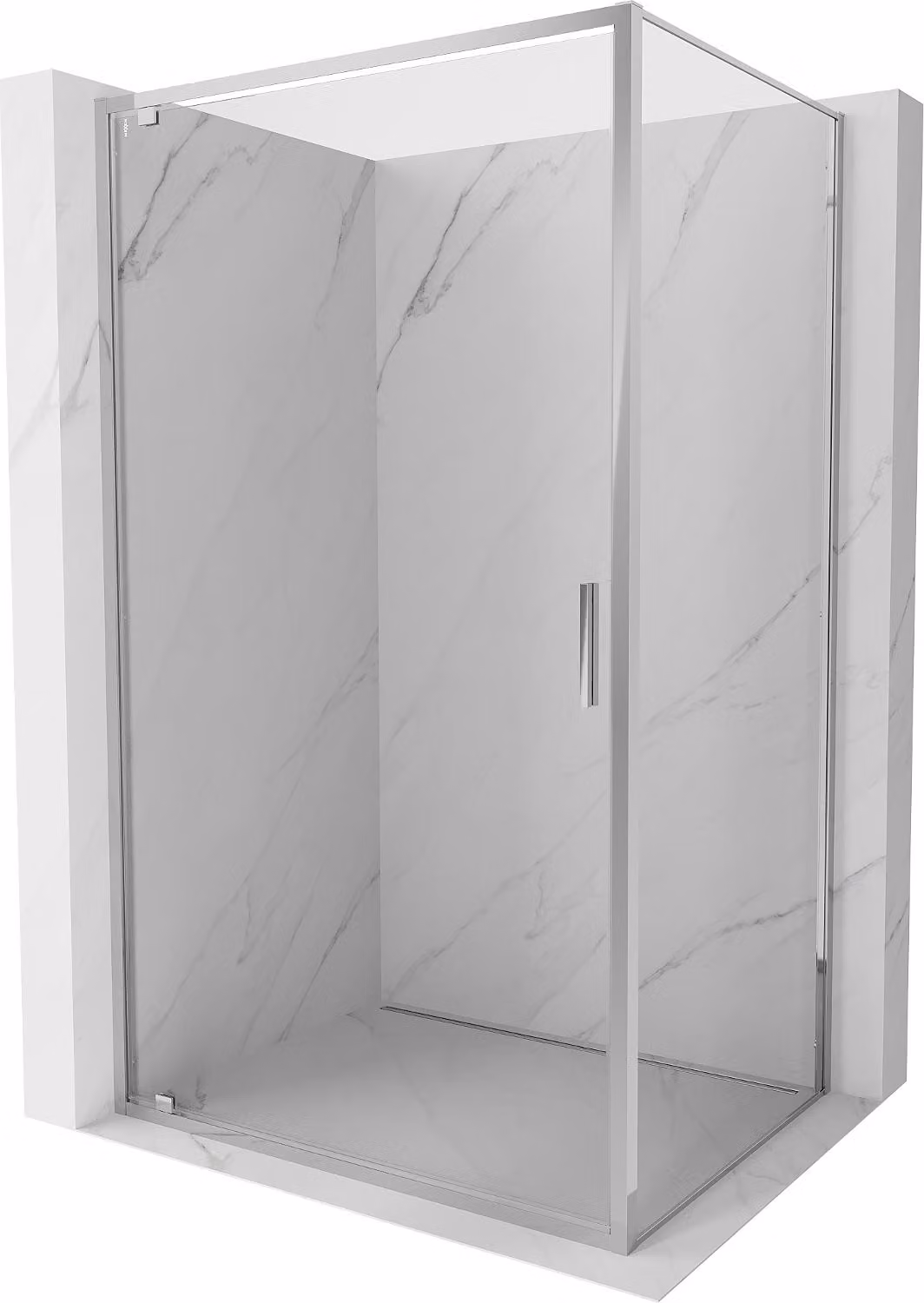 Mexen Exo cabina doccia a battente 85 x 75 cm, trasparente, cromo - 8181-085-075-01-00