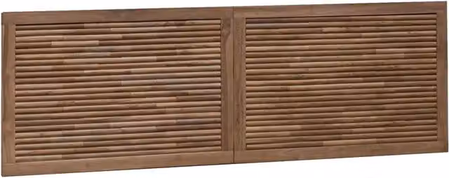 Testiera in legno di teak solido naturale marrone per camera da letto L: 160 cm, H: 55 cm, P: 12,4 cm