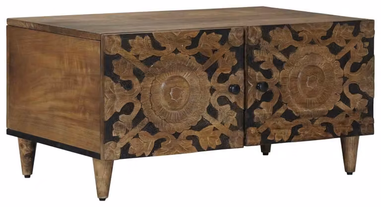 Maison Exclusive - Tavolino da caffè marrone, 80 x 50 x 40 cm, in legno massello di mango