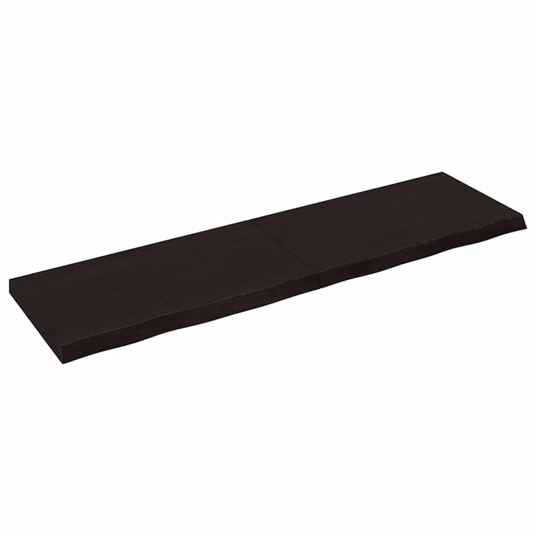 Piano Tavolo in Rovere Massello con Bordo Naturale vidaXL, Marrone, L: 180 cm, P: 50 cm, H: 2-6 cm