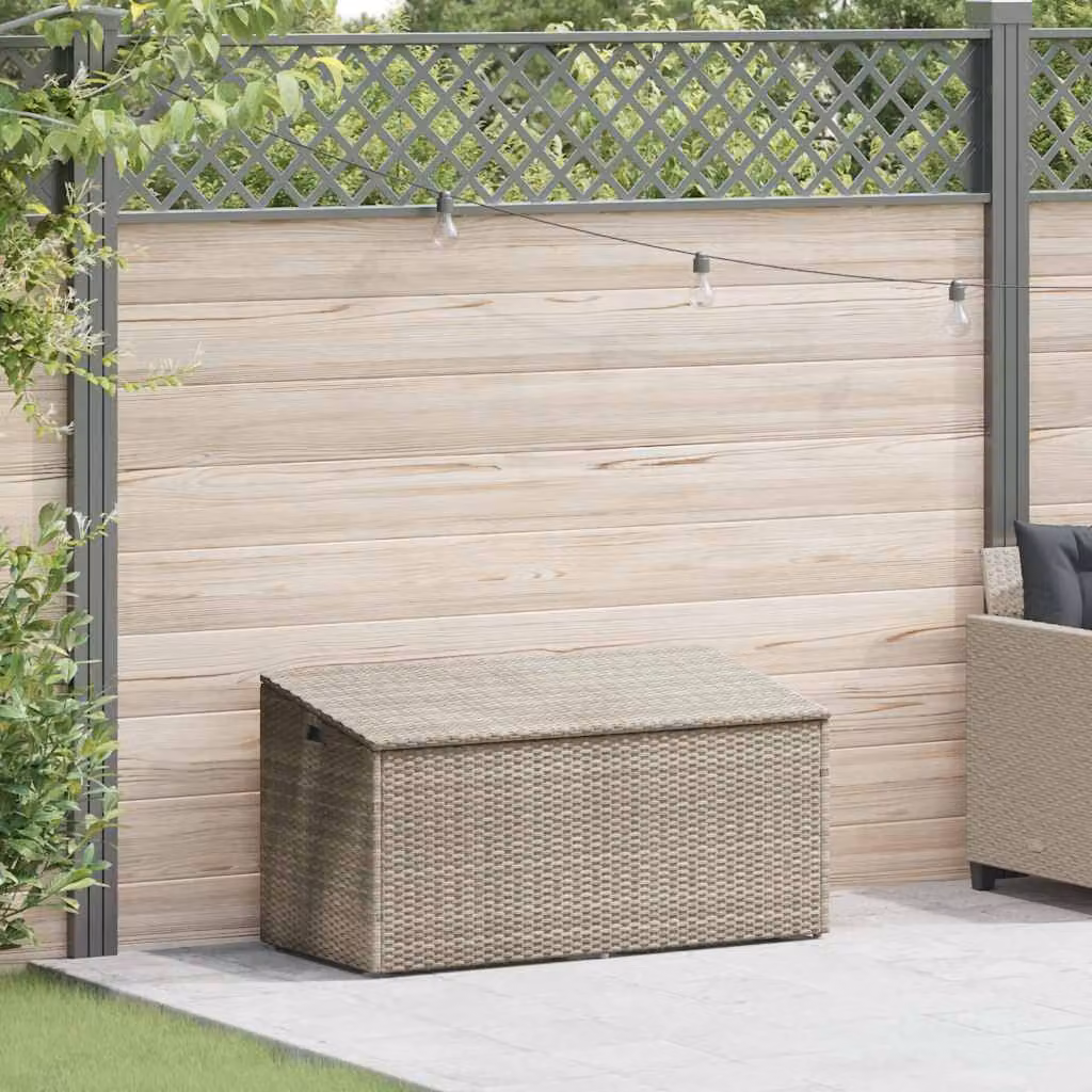 vidaXL Baule da Giardino Grigio Chiaro 110x50x58 cm in Polyrattan