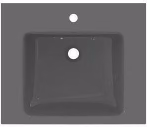 Lavabo per mobili i.life B con troppopieno 1 foro per rubinetto grigio 610x510x180 mm 610 x 510 x 180 mm
