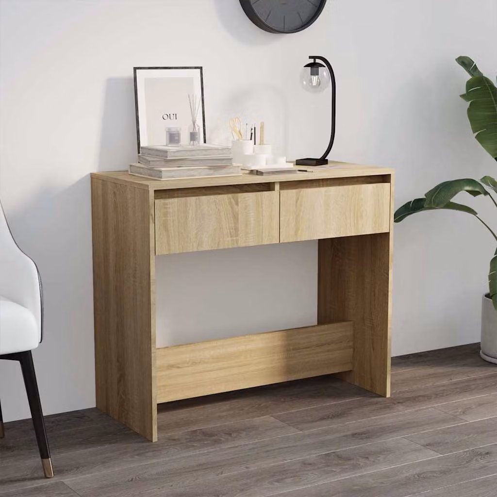vidaXL Tavolo Consolle Moderno in Rovere Sonoma e Acciaio, L 89 x P 41 x H 76,5 cm