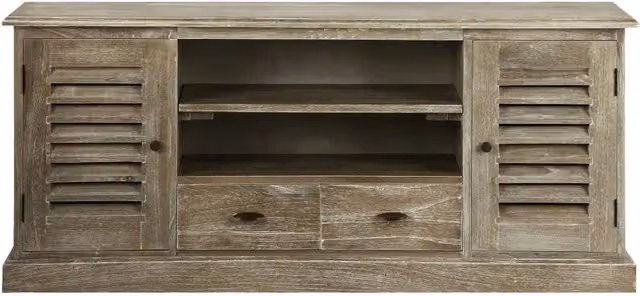 Mobile Porta TV vidaXL in Legno Massello di Mindi, Colore Marrone Antico, L 145 x P 35 x H 60 cm