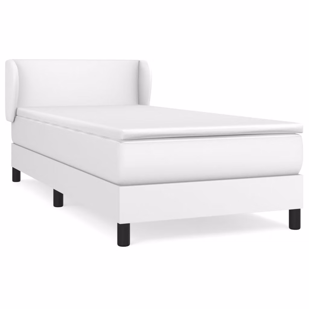 Giroletto a Molle con Materasso Bianco 100x200 cm in Pelle finta
