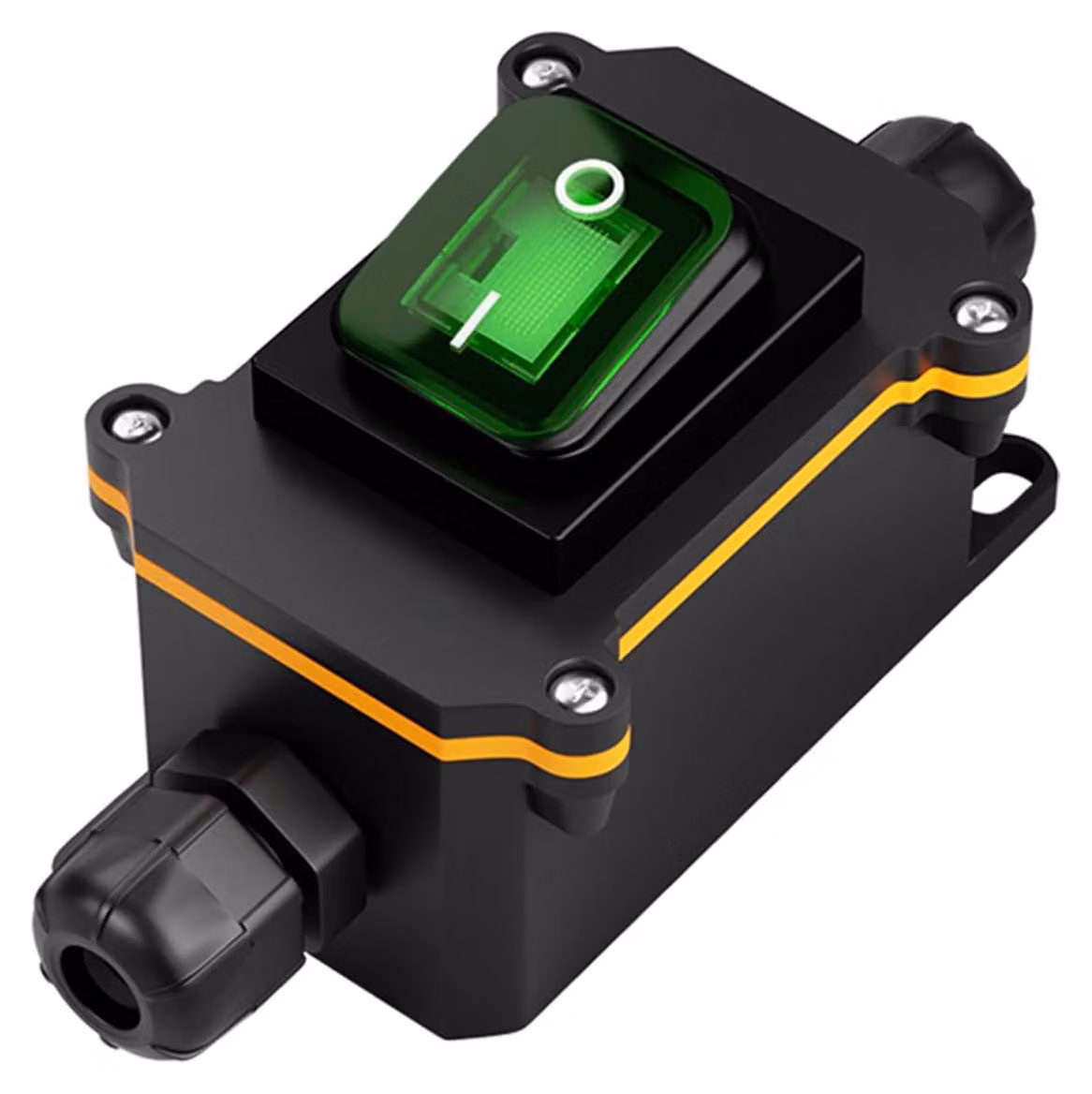 Scatola di interruttori impermeabile per esterni, grado di protezione IP65, doppia interruzione (DPST), 30 A, 110-220 V, colore verde