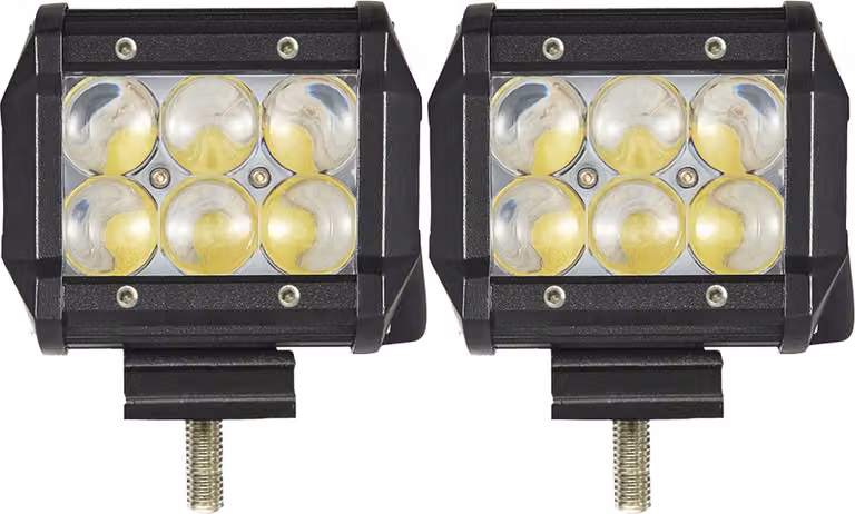 Greenmigo 2X 18W LED proiettore ausiliario 12V 24V 1800LM faro da lavoro LED proiettore IP67 impermeabile angolo del fascio 90 gradi proiettore (18 watt)