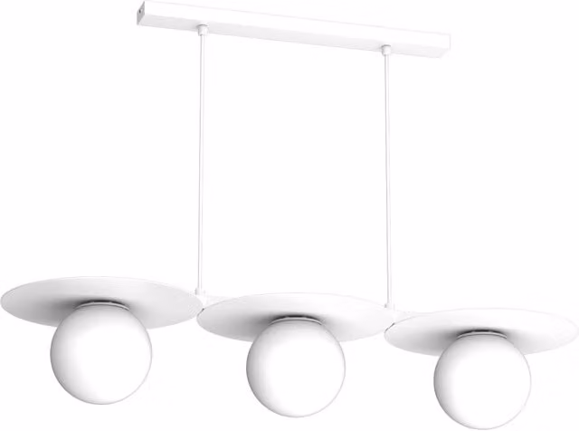 Lampada a sospensione Flat in metallo bianca per cucina e soggiorno con 3x E27