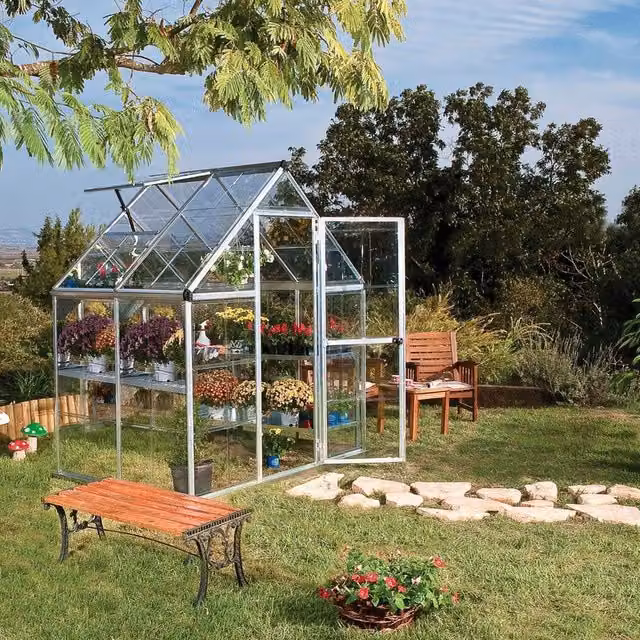 Serra da giardino VERDEMAX Doritis Mini in policarbonato e alluminio, L 185 x P 122 x H 209 cm