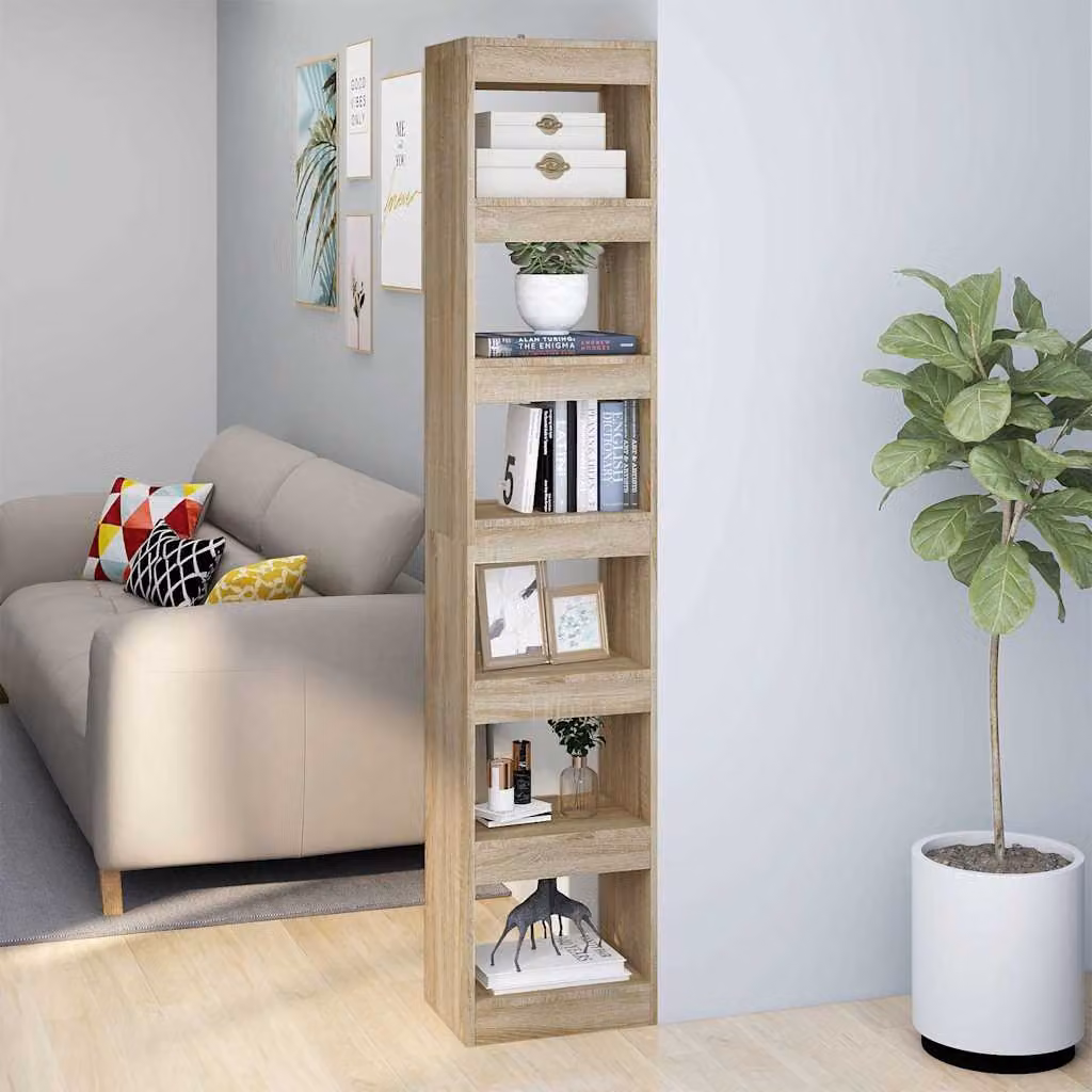 Libreria/Divisorio vidaXL in Rovere Sonoma, Colore Marrone/Beige, L 40 cm x P 30 cm x H 198 cm