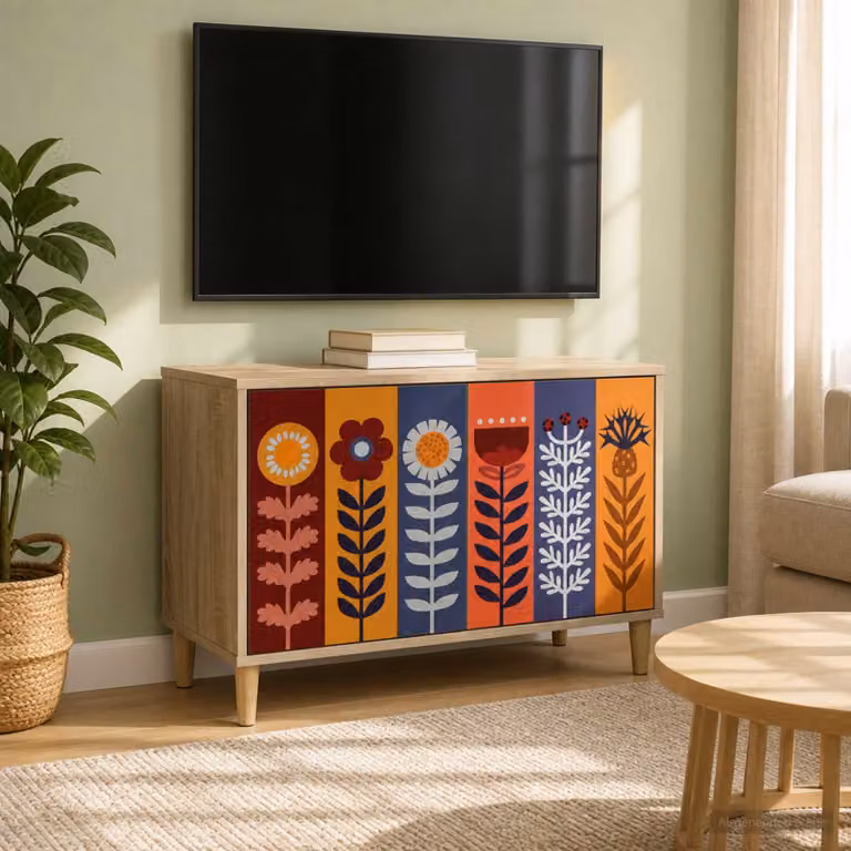 Mobile TV vidaXL ESSEN in legno ingegnerizzato color marrone L: 69 cm, P: 33 cm, H: 50 cm