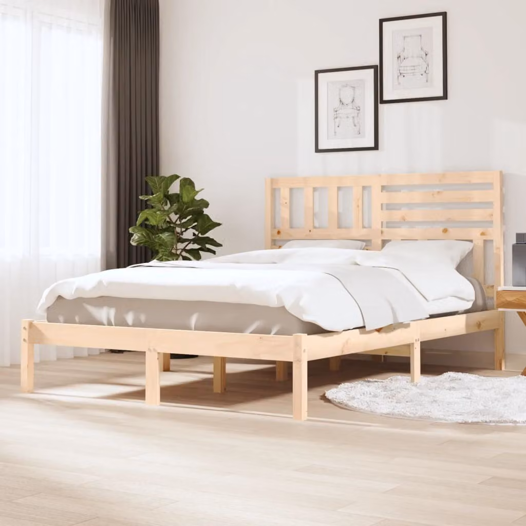 The Living Store Letto in legno massiccio di pino 160x200 cm
